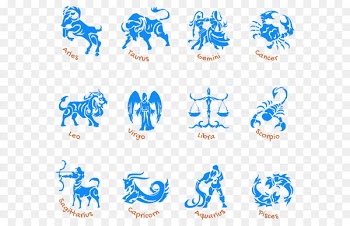 Text Blue Clip art - Transparent Blue Zodiac Signs Set PNG Picture 