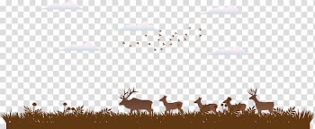 Text Brand Cartoon Illustration, Deer silhouettes transparent background PNG clipart