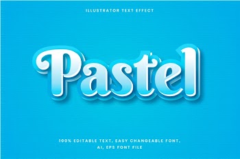 Text effect in gradient blue pastel word Free Vector