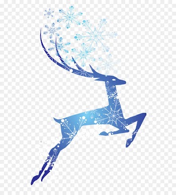 Text Graphic design Blue Illustration - Christmas Sika Deer 