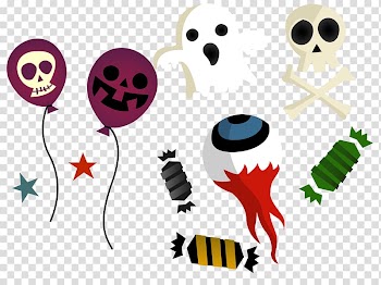 Text Illustration, Ghost cartoon balloon candy transparent background PNG clipart