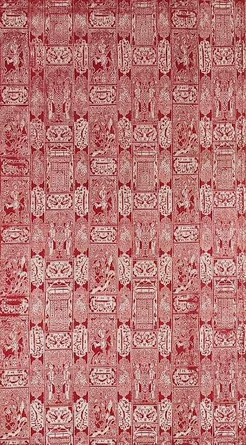 Textile Depicting a Scene from Nizama's Khamsa during the 16th&ndash;17th century. Original from The MET Museum. Digitally enhanced by rawpixel.