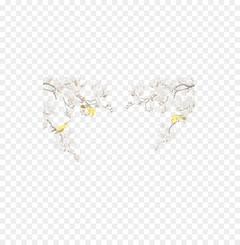 Textile White Bird Red Pink - FIG birds flowers bloom 