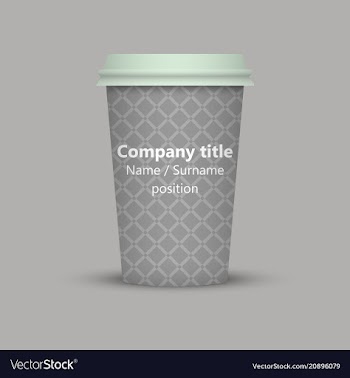 Texture paper cup take away coffee company text vector image