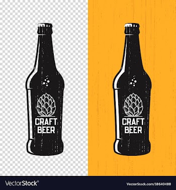  					Textured craft beer bottle label design vector image														