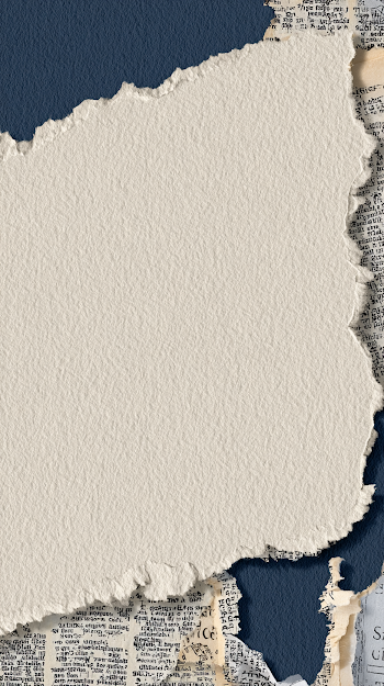 Textured Torn Paper Overlay with Vintage Newspaper Clippings