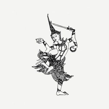 Thai art collage element, traditional | Free PSD Illustration - rawpixel