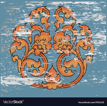 Thai art flora pattern vector image