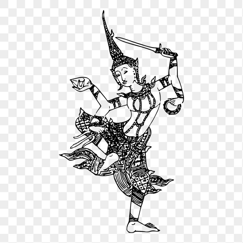 Thai art png sticker traditional | Free PNG - rawpixel