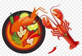 Thai Cuisine Green Papaya Salad Food Illustration - Lobster Food Cartoon