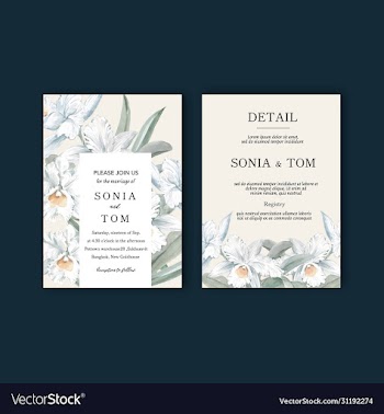 thai flowers wedding card design