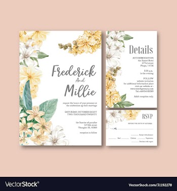 thai flowers wedding card design