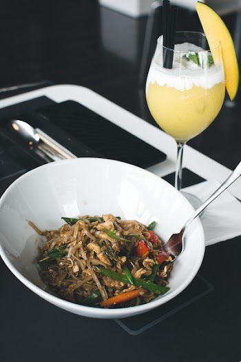 Thai noodles in a restaurant 