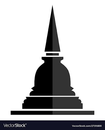 Thai pagoda sign icon flat symbol on white vector image