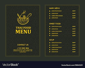 thai soup restaurant menu design template