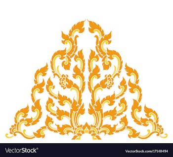 Thai style triangular art pattern on white vector image