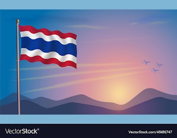 thailand flag in the morning sun