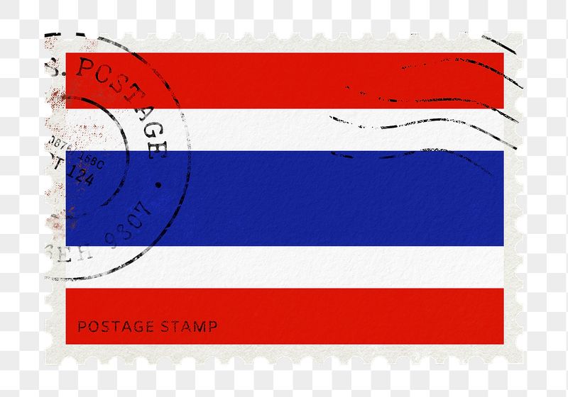 Thailand flag png post stamp | Free PNG - rawpixel