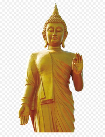 Thailand Gautama Buddha Statue Standing Buddha - Yellow Buddha sculpture 