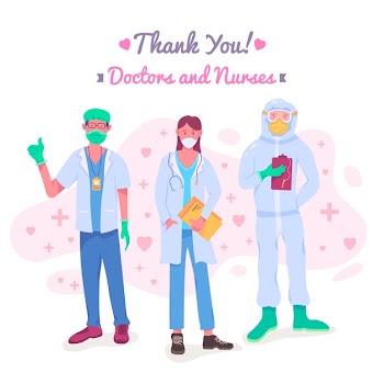 Thank you doctors and nurses Free Vector