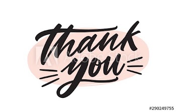 Thank you handwritten vector black ink lettering