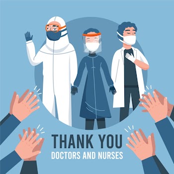 Thank you medical professionals Free Vector