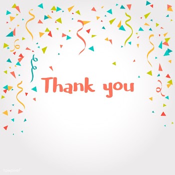 Thank you with confetti background vector | Free stock vector - 524884
