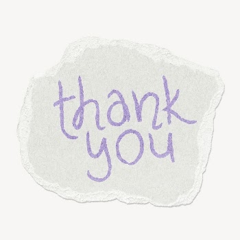 Thank you word sticker, ripped | Free PSD - rawpixel