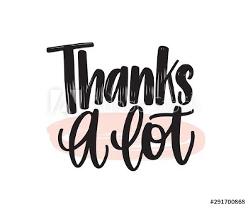 Thanks a lot handwritten vector lettering