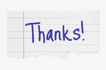 Thanks! word, lined note paper | Free PSD - rawpixel