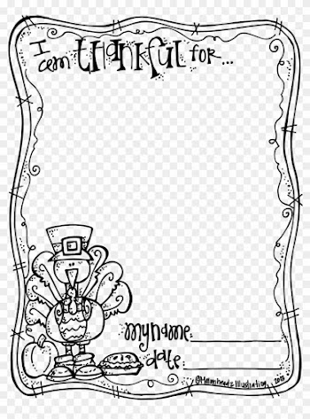 Thanksgiving Border Clip Art Black And White - I M Thankful For Worksheet
