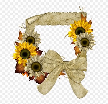 Thanksgiving Clipart Fall Wreath Handpainted Illustration - Sunflower Frame Png