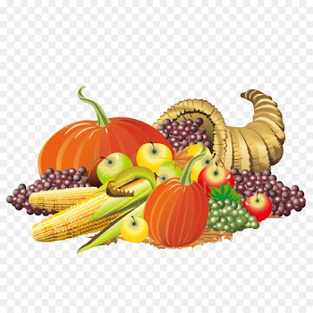 Thanksgiving Cornucopia Clip art - Vector pumpkin colorful fruit grape heap 