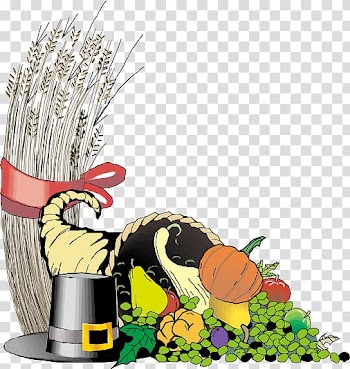 Thanksgiving Cornucopia Turkey meat , Fruits and vegetables lace border transparent background PNG clipart