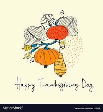 thanksgiving day greeting card hand drawn