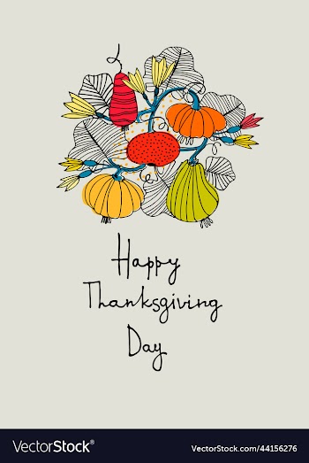 thanksgiving day greeting card hand drawn
