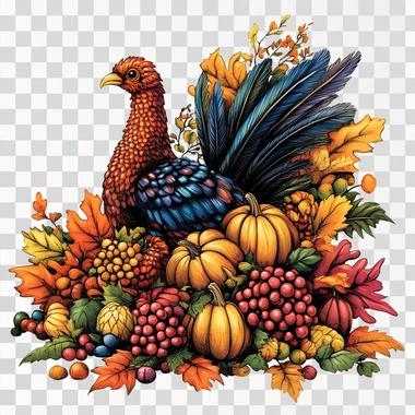 Thanksgiving decor, vibrant colors, clipart --s 250