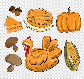 Thanksgiving dinner Drawing Food, Thanksgiving elements transparent background PNG clipart