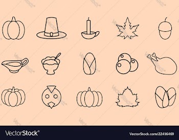 Thanksgiving flat miscellaneous icon vector image