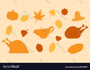 Thanksgiving flat miscellaneous vector image
