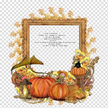 Thanksgiving Pumpkin Frames Flower, harvest transparent background PNG clipart