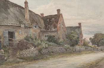 Thatched Cottage with Barn Adjoining | Free Photo - rawpixel