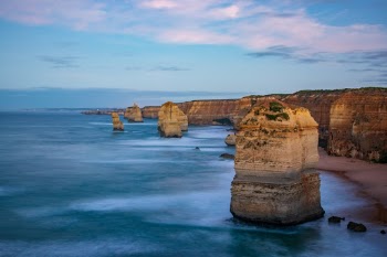 The 12 Apostles at early dawn along the Great Ocean Road in Australia. 