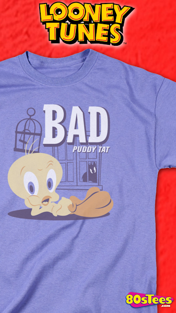 The adorable canary is shown lounging on this Bad Puddy Tat Looney ...