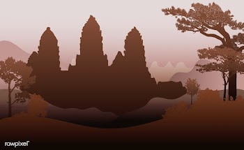 The Angkor Wat temple silhouette vector desig.. | Free stock vector - 488598