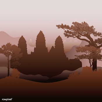 The Angkor Wat temple silhouette vector desig.. | Free stock vector - 488600
