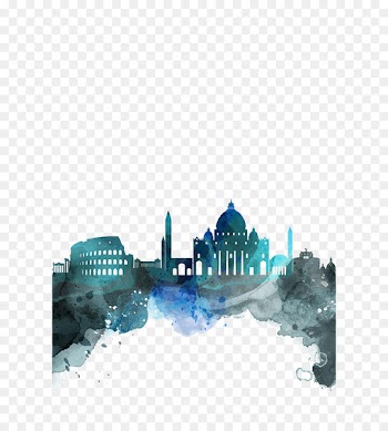 The Architecture of the City Silhouette - Urban architecture gradient silhouette 