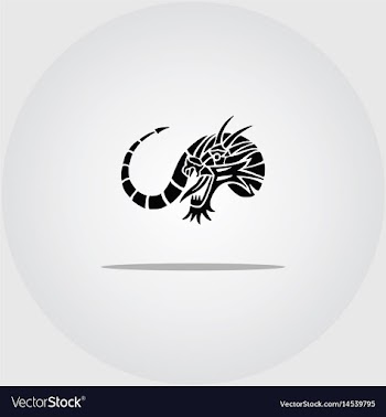 The awesome black dragon vector image