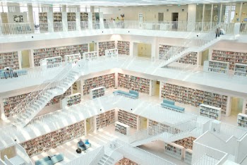 The beautiful Stuttgart Library, nondescript from the outside, stunning from the inside!
