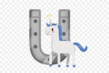 The Black Unicorn Kid Coloring Page Cartoon Illustration - The unicorn of English cards 
